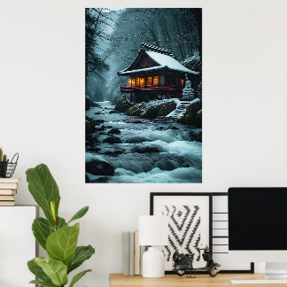Poster Shizuka na Fuyu: Templo Silencioso junto ao Rio de