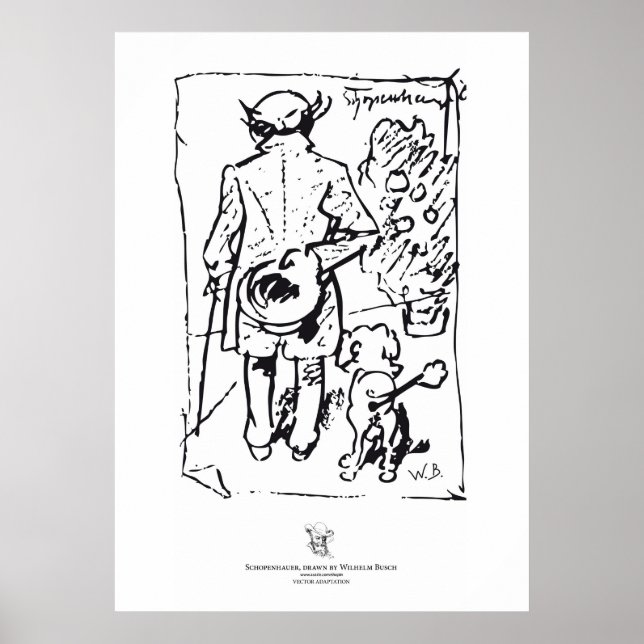 Póster Shopenhauer with dog, by Wilhelm Busch (Frente)
