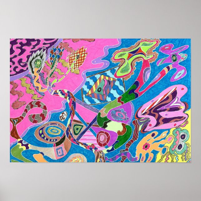 Poster Shore cor-de-rosa, Abstrato de 19 x 13 (Frente)