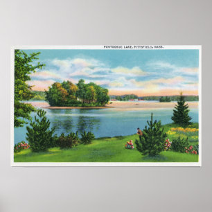 Poster Shoreline View of Pontoosuc Lake