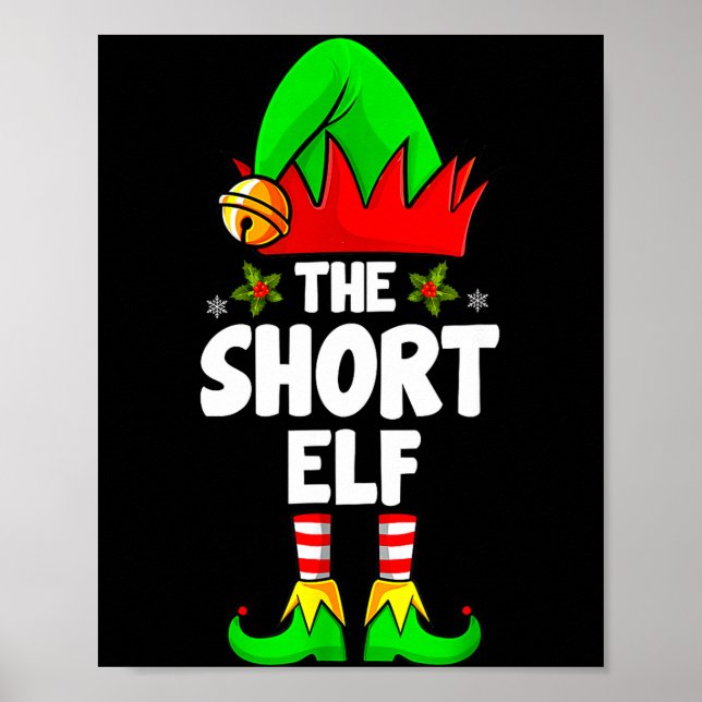 Poster Short Elf Family Matching Group Christmas Pajamas  (Frente)
