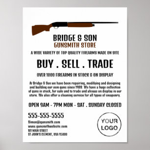Poster Shotgun Design, Gunsmith, Gunstore Advertising