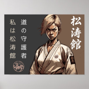 Poster Shotokan: A Linha Ininterrupta de Mestre