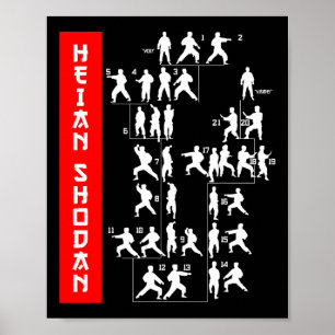 Poster Shotokan Karate Heian Shodan Martial Arts Dojo Tra