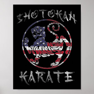 Poster Shotokan Karate Tiger Símbolo Usa Esquadra Arte Ma