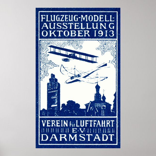 Póster Show aéreo de Darmstadt 1913 (Frente)