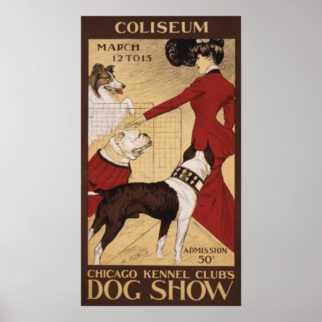 Póster Show de Cachorros do Chicago Kennel Club 1902 (Frente)