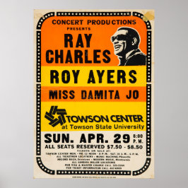 Poster Show de Ray Charles / Roy Ayers Vintage