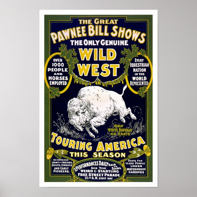Póster Show do Velho Oeste, 1903. Publicidade Western Vin (Frente)