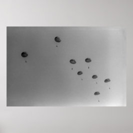 Poster Show Paraquedista Preto e Branco de 1968