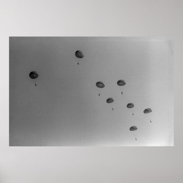 Poster Show Paraquedista Preto e Branco de 1968 (Frente)