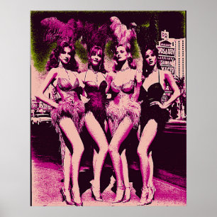 Poster Showgirl Baddies Rosa e Verde Risograph