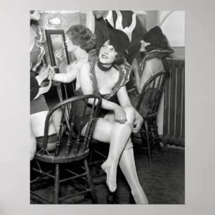 Póster Showgirls Backstage, 1926. Foto Antiga