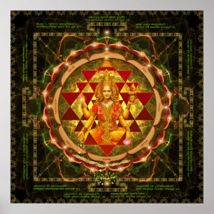 Poster Shri Yantra- Maha Lakshmi Ashtakam- Abundance