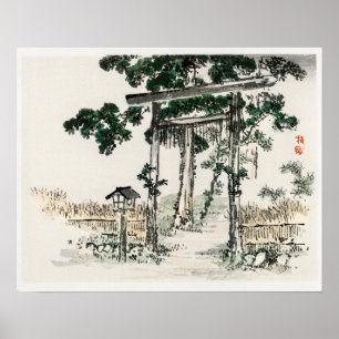 Poster Shrine gate de Kōno Bairei (1844-1895)