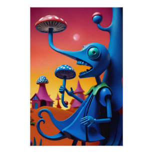 Póster Shroomin 'n' Bloom'n - Ken Gage Surreal Art