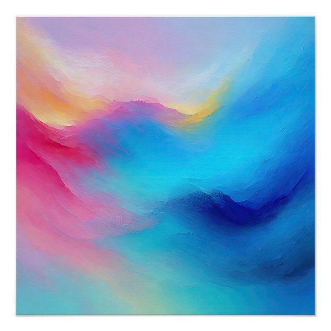 Póster "Shroudglen" Paisagem Rosa e Azul. (Frente)
