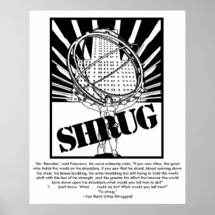 POSTER SHRUG inspirado pelo Atlas Rompente