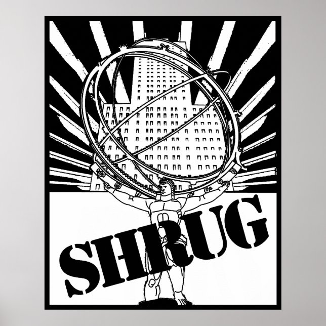 POSTER SHRUG inspirado pelo Atlas Rompente (Frente)