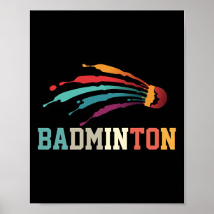Poster Shuttle Badminton Player Esportivo Equipe de Trein