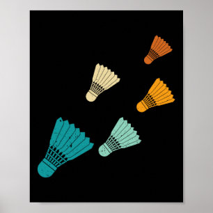 Poster Shuttle do Badminton Retro