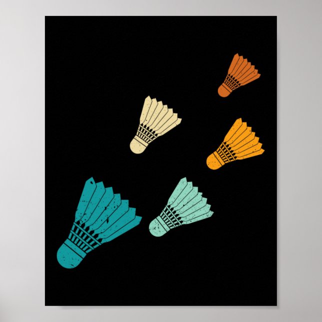 Poster Shuttle do Badminton Retro (Frente)