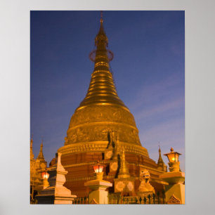 Poster Shwe Myin Tin Temple, crepúsculo, Faça Tehi Lar,