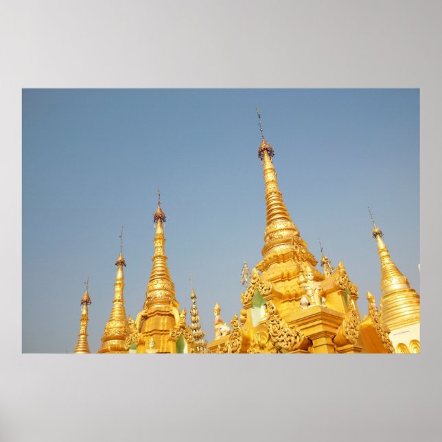 Poster Shwedagon Pagoda, Rangum, Myanmar (Frente)