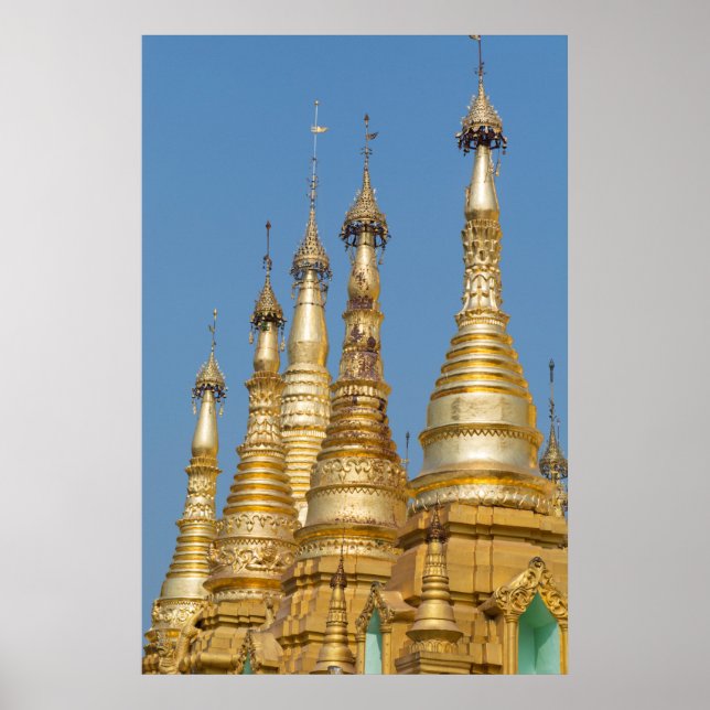 Poster Shwedagon Pagoda Spires (Frente)