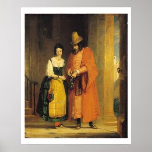 Póster Shylock e Jessica do "O Mercante de Veneza",