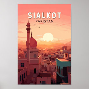 Poster Sialkot Pakistan Viagem Art Vintage