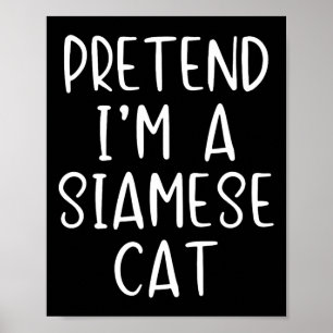 Poster Siamês Cat Costume Halloween Lpreguiçoso