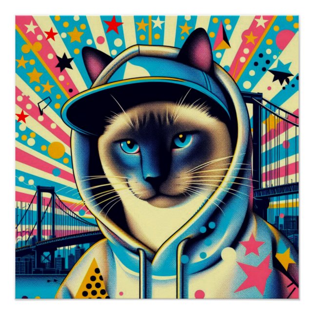 PÓSTER SIAMESE CAT 4 (Frente)