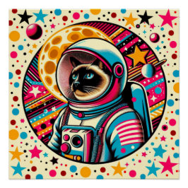 PÓSTER SIAMESE CAT-ASTRONAUT 3