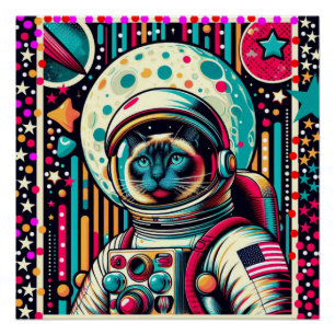 PÓSTER SIAMESE CAT-ASTRONAUT 5