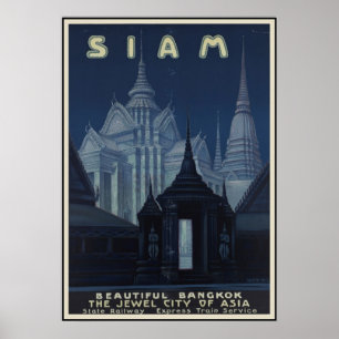 Póster Sião Banguecoque bonita