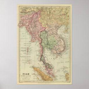 Póster Sião, Burma e Anam
