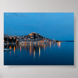 Poster Sibenik at blue hour