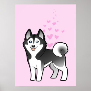 Póster Siberian Husky / Alaskan Malamute Love