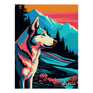 Póster Siberian Husky Dog 003 - Bruno Pokopen