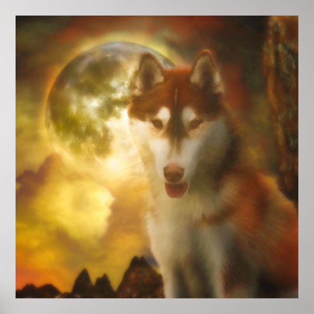 POSTER SIBERIANO HUSKY MOON REINO (Frente)