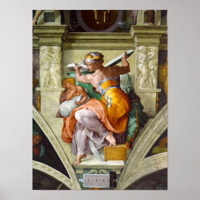 Poster Sibyl Líbia por Michelangelo (Frente)