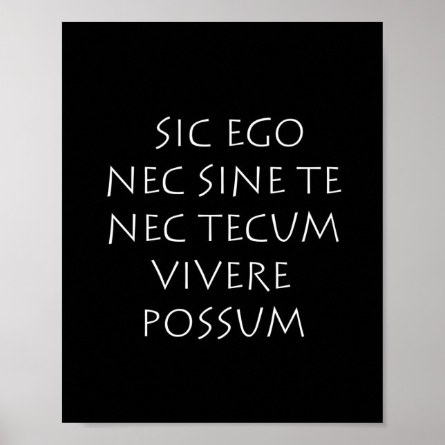 Poster Sic ego nec, o tutum vivere gambá (Frente)