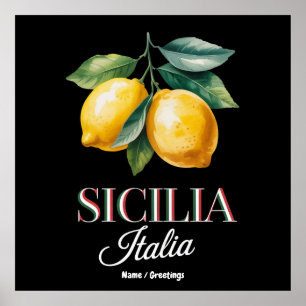 Poster Sicília Itália Orgulhosos Limões Italianos Frescos