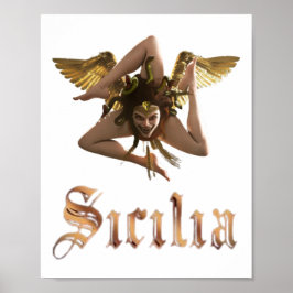 Poster Sicília / Medusa Siciliana Trinacria