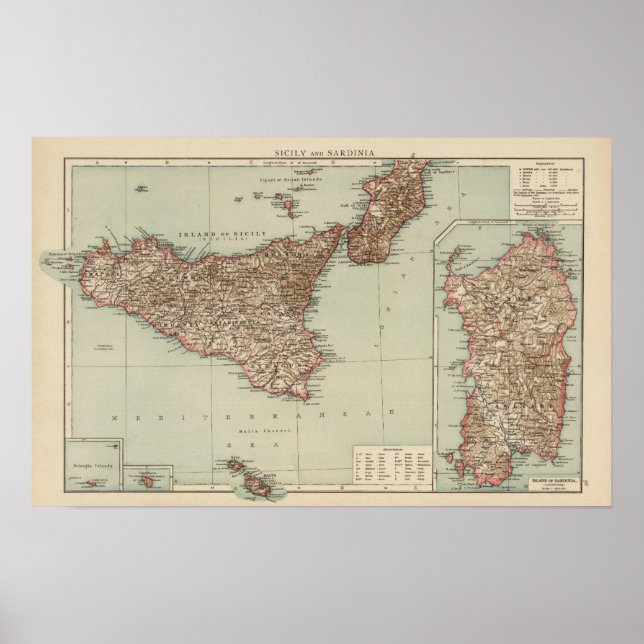 Póster Sicília, Sardenha (Frente)