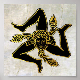 Poster Siciliana Trinacria em Plaster