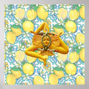Poster Siciliana Trinacria - Orgulho italiano Bright Lemo