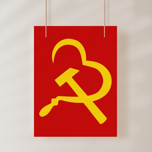 Poster Sickle And Hammer, Heart, Love, Communism (Criador carregado)
