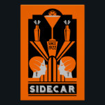 Póster Sidecar Cocktail Art Deco<br><div class="desc">Sidecar Cocktail Art Deco. © Copyright HGIFY | Apenas Lojas HGI. Todos os Direitos Reservados. Arte Profissional Original. Excelente como decor de parede,  decor de bar ou como presente.</div>